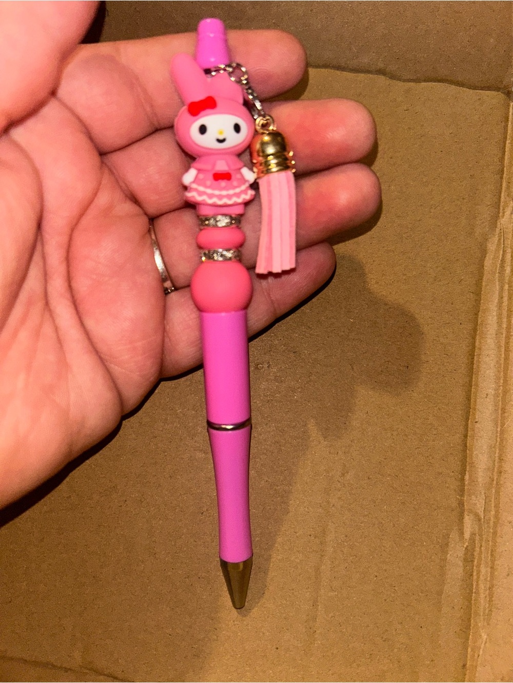 Pink My Melody Character Tassel beaded pen